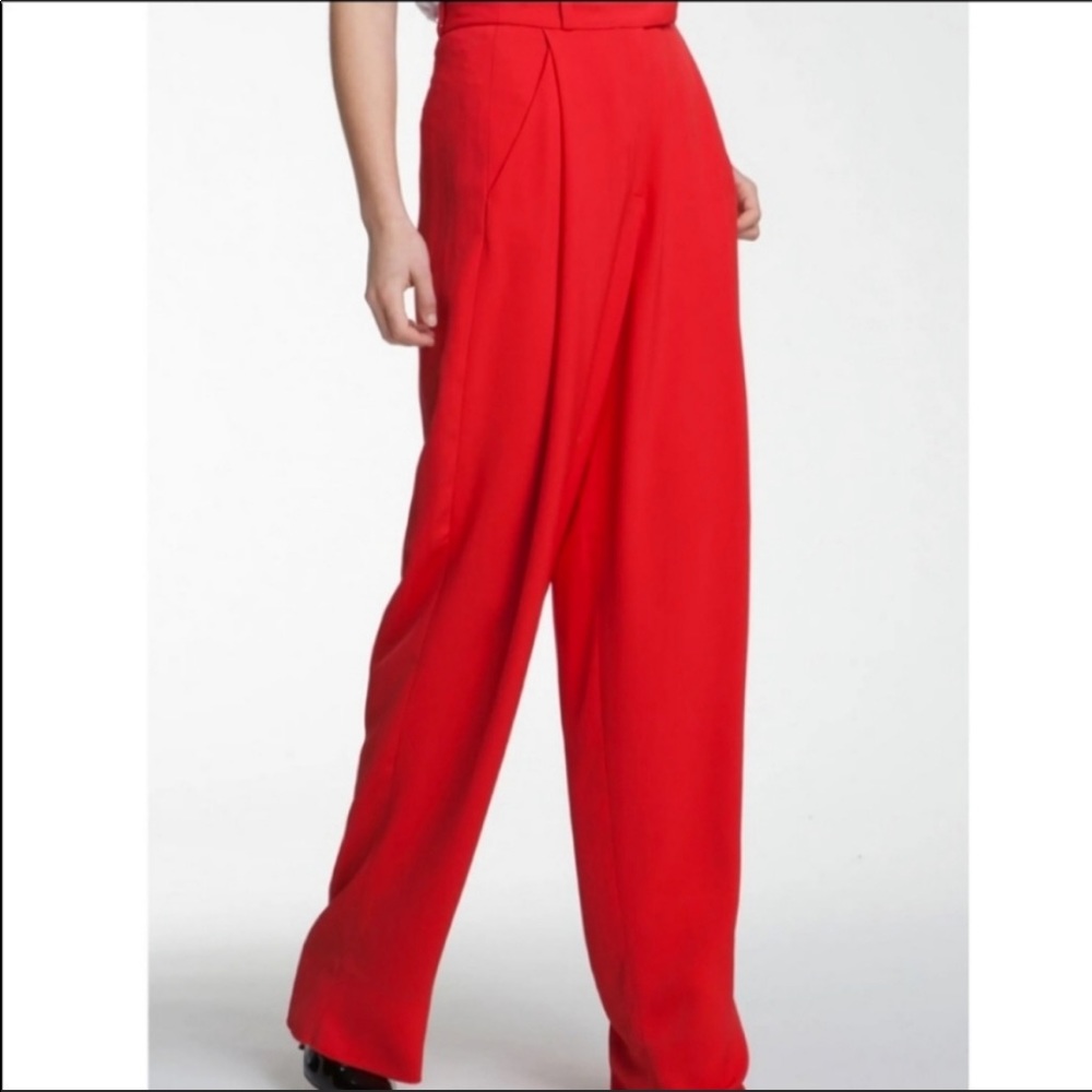 Diane Von Furstenberg Red Wide Leg Pants